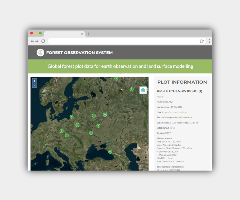 Global forest plot data for earth observation and land surface modelling